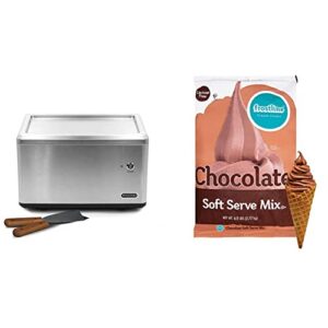 whynter icr-300ss 0.5-quart stainless steel rolled ice cream maker with compressor & frostline chocolate soft serve mix, 6 pound bag (pack of 1)
