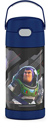 Disney Pixar Lightyear THERMOS FUNTAINER 12 Ounce Stainless Steel Vacuum Insulated Kids Straw Bottle