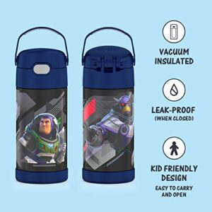 Disney Pixar Lightyear THERMOS FUNTAINER 12 Ounce Stainless Steel Vacuum Insulated Kids Straw Bottle