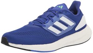 adidas men's pureboost 22 running shoe, lucid blue/white/pulse mint, 9