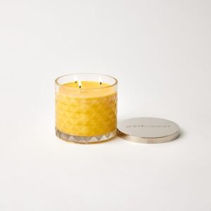 gold canyon™ - fresh orange scented candle, three-wick, heritage diamond-cut glass jar, new & improved look 2022