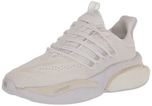 adidas men's alphaboost v1 running shoe, white/white/chalk white, 10.5