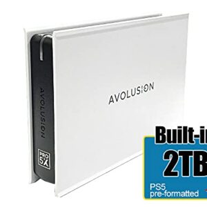 Avolusion Mini Pro-5X 2TB USB 3.0 Portable External Gaming Hard Drive - White (for PS5, Pre-Formatted) - 2 Year Warranty