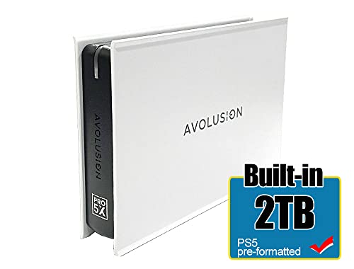 Avolusion Mini Pro-5X 2TB USB 3.0 Portable External Gaming Hard Drive - White (for PS5, Pre-Formatted) - 2 Year Warranty