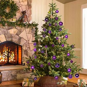 30PCS 2" Christmas Ball Ornaments Shatterproof Purple Christmas Tree Decorations Xmas Tree Balls Halloween Ornaments Décor