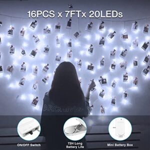 Olafus 16 Pack Warm White and Cool White Fairy Lights Battery Operated, Mini Starry String Light Waterproof IP68, 7ft 20 LED Firefly Starry Light Copper Wire for Christmas Decorations Wedding Party