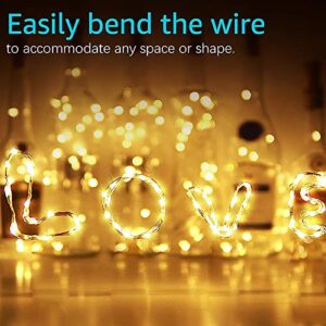 Olafus 16 Pack Warm White and Cool White Fairy Lights Battery Operated, Mini Starry String Light Waterproof IP68, 7ft 20 LED Firefly Starry Light Copper Wire for Christmas Decorations Wedding Party