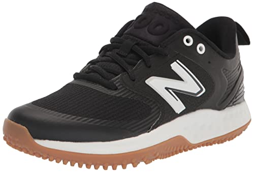 New Balance Men's Fresh Foam 3000 V6 Turf-Trainer Baseball Shoe, Black/White/Gum, 10.5