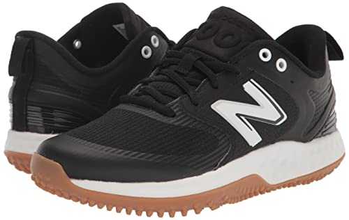 New Balance Men's Fresh Foam 3000 V6 Turf-Trainer Baseball Shoe, Black/White/Gum, 10.5