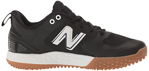 New Balance Men's Fresh Foam 3000 V6 Turf-Trainer Baseball Shoe, Black/White/Gum, 10.5