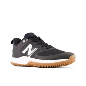 New Balance Men's Fresh Foam 3000 V6 Turf-Trainer Baseball Shoe, Black/White/Gum, 10.5