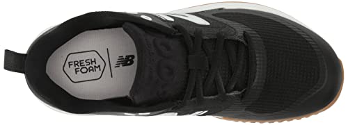 New Balance Men's Fresh Foam 3000 V6 Turf-Trainer Baseball Shoe, Black/White/Gum, 10.5