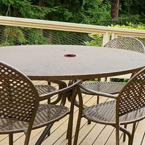 Outus 2 Pieces Patio Table Umbrella Hole Ring Umbrella Cone Wedge Plug Umbrella Stabilizer Sleeve for 2 to 2.5 Inch Patio Table Hole and 1.5 Inch Pool Umbrella Adapter(Brown)