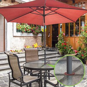Outus 2 Pieces Patio Table Umbrella Hole Ring Umbrella Cone Wedge Plug Umbrella Stabilizer Sleeve for 2 to 2.5 Inch Patio Table Hole and 1.5 Inch Pool Umbrella Adapter(Brown)
