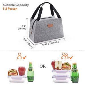 Lifewit Lunch Bag for Women Men, Insulated Lunch Box, Reusable Lunch Tote for Meal Prep, Work, Travel, Grey