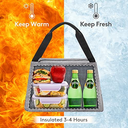 Lifewit Lunch Bag for Women Men, Insulated Lunch Box, Reusable Lunch Tote for Meal Prep, Work, Travel, Grey