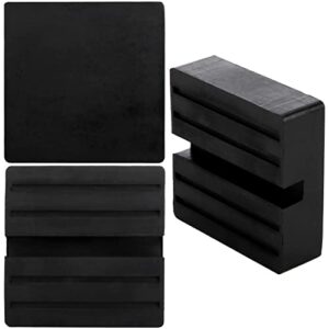 Yesland 6 Pack Universal Floor Jack Rubber Pad - Square Slotted Frame Jack Pad Adapter Black Anti-Slip Rail Pinch Weld Adapter for Car Lift, 3 Inch