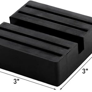 Yesland 6 Pack Universal Floor Jack Rubber Pad - Square Slotted Frame Jack Pad Adapter Black Anti-Slip Rail Pinch Weld Adapter for Car Lift, 3 Inch