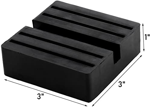 Yesland 6 Pack Universal Floor Jack Rubber Pad - Square Slotted Frame Jack Pad Adapter Black Anti-Slip Rail Pinch Weld Adapter for Car Lift, 3 Inch