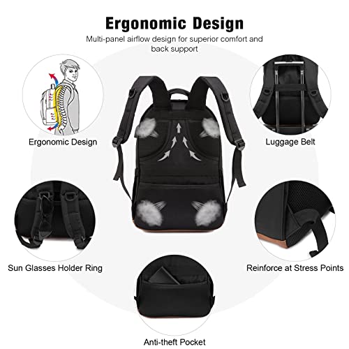 LOVEVOOK Laptop Backpack for Women Men, Classical Laptop Bag with Laptop Compartment for Work Travel, Fashion Daypack, Fit 15.6" Laptop