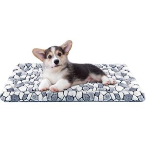 vankean dog crate pad bed mat reversible (warm & cool), soft pet sleeping mat dog bed for crate suitable for small to xx-large dogs and cats, machine washable crate beds, grey stone pattern