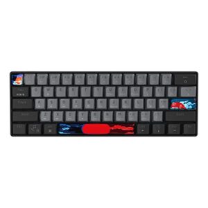 Mosptnspg RGB Mini 60% Percent Mechanical Gaming Keyboard, Blue Switch Ultra-Compact Backlit Ergonomic Wired Office Keyboard with Grey/Black PBT keycaps for Mac/Win/PC/ps4/ps5(Grey/Blue Switch)