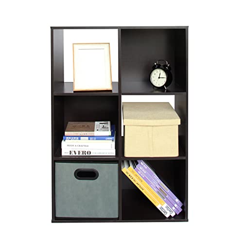 PACHIRA E-Commerce US 6 Cube Storage Bookcase, Unit Shelf, Closet Cabinet, Bookshelf Organizer Rack in Living Room, Bedroom, Study, Dark Brown