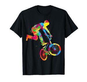 bmx bike stunt rider boys children t-shirt