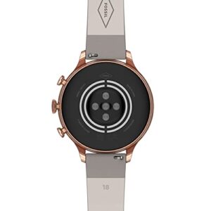 Fossil Unisex Gen 6 42mm Stainless Steel and Leather Touchscreen Smart Watch, Color: Rose Gold, Taupe (Model: FTW6079V)