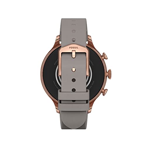 Fossil Unisex Gen 6 42mm Stainless Steel and Leather Touchscreen Smart Watch, Color: Rose Gold, Taupe (Model: FTW6079V)