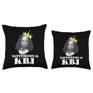 Persevere Designs KBJ Ketanji Brown Jackson-Notorious K.B.J. Meme Throw Pillow, 16x16, Multicolor