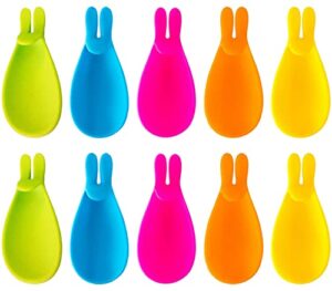 10 pcs silicone tea bag holder, cute colorful silicone tea bag hanger rabbit shape silicone tea bag hanger for hanging tea bag