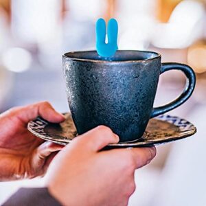 10 Pcs Silicone Tea Bag Holder, Cute Colorful Silicone Tea Bag Hanger Rabbit Shape Silicone Tea Bag Hanger for Hanging Tea Bag