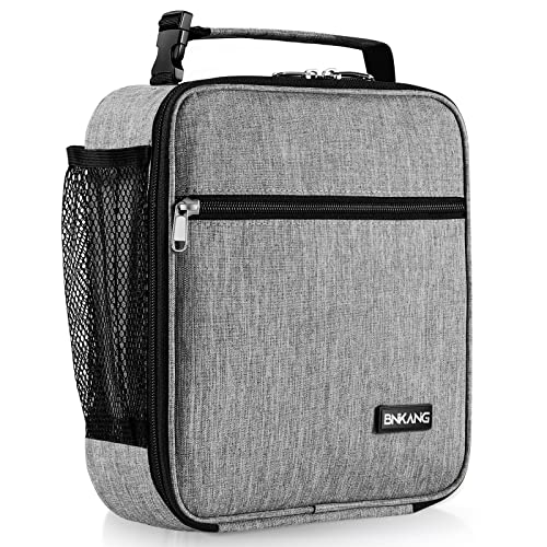 Lunch Box Insulated Lunch Bag - Durable Small Lunch Bag Reusable Adults Tote Bag Lunch Box for Adult Men Women (Light Gray)