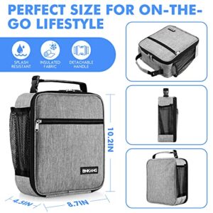 Lunch Box Insulated Lunch Bag - Durable Small Lunch Bag Reusable Adults Tote Bag Lunch Box for Adult Men Women (Light Gray)