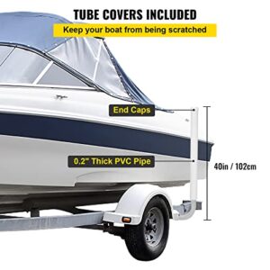 VEVOR Boat Trailer Guide-ons, 40", 2PCS Steel Trailer Post Guide on, Trailer Guides with PVC Pipes, Mounting Hardware Included, for Ski Boat, Fishing Boat or Sailboat Trailer, White