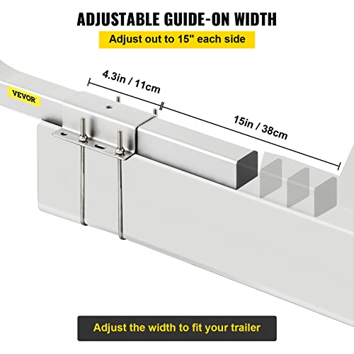 VEVOR Boat Trailer Guide-ons, 40", 2PCS Steel Trailer Post Guide on, Trailer Guides with PVC Pipes, Mounting Hardware Included, for Ski Boat, Fishing Boat or Sailboat Trailer, White