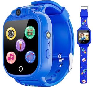 prograce kids watch for boys - ips touch screen smart watch for kids toddler toys watch with 90° rotatable camera music pedometer alarm clock calculator flashlight birthday gifts for 4-12 years old