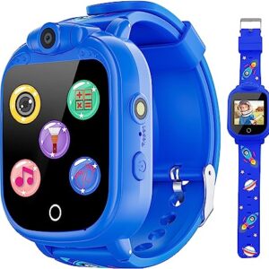 PROGRACE Kids Watch for Boys - IPS Touch Screen Smart Watch for Kids Toddler Toys Watch with 90° Rotatable Camera Music Pedometer Alarm Clock Calculator Flashlight Birthday Gifts for 4-12 Years Old