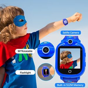 PROGRACE Kids Watch for Boys - IPS Touch Screen Smart Watch for Kids Toddler Toys Watch with 90° Rotatable Camera Music Pedometer Alarm Clock Calculator Flashlight Birthday Gifts for 4-12 Years Old