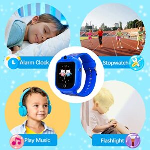 PROGRACE Kids Watch for Boys - IPS Touch Screen Smart Watch for Kids Toddler Toys Watch with 90° Rotatable Camera Music Pedometer Alarm Clock Calculator Flashlight Birthday Gifts for 4-12 Years Old