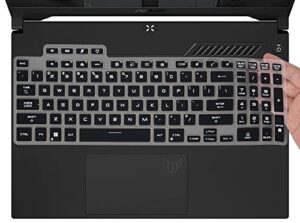 keyboard cover for 2023 2022 asus tuf gaming f15 fx507zm fx507zc fx507vu / a15 fa507nu / a16 fa617ns / tuf dash 15 fx517zm, tuf gaming f17 fx707 / a17 fa707 fa707rm 17.3 gaming laptop -black