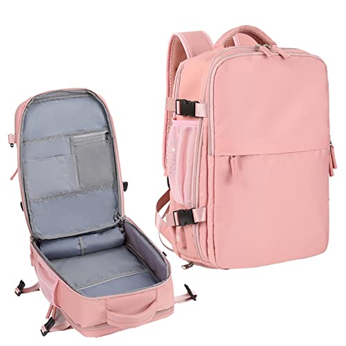 coowoz Travel Backpack For Women Men Airline Approved,Pink Carry On Backpack,Large Hiking Backpack Waterproof Outdoor Sports Rucksack Casual Daypack Fit 15.6 Inch Laptop Backpack College Backpack