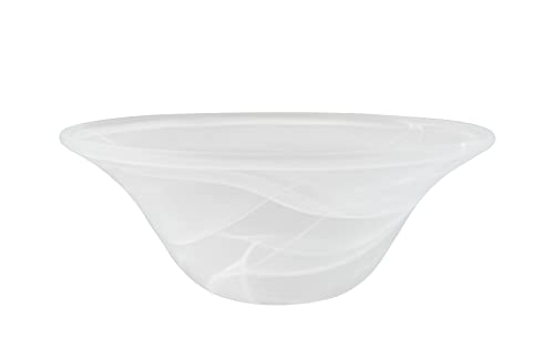 Aspen Creative 23509-11,Alabaster Replacement Glass Shade for Medium Base Socket Torchiere Lamp, Swag Lamp, Pendant and Island Fixture. 12-1/4" Diameter x 4-3/4" High.