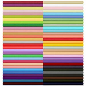 80 pcs solid color fabric cotton fat quarters 10 x 10 inch fabric squares fabric scraps pre cut quilt squares fabric bundles for diy crafting sewing quilting patchwork craft, assorted color