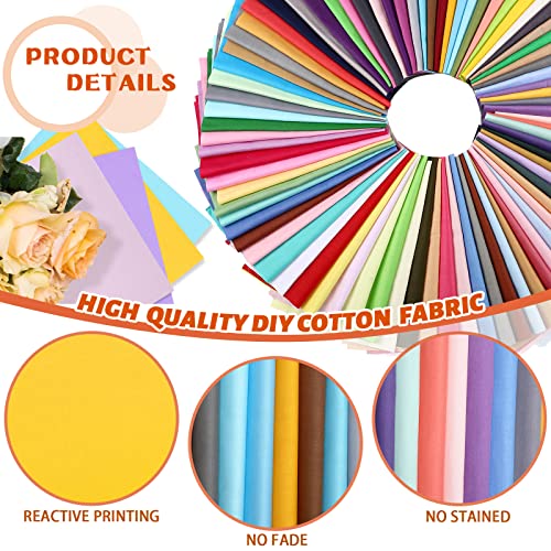 80 Pcs Solid Color Fabric Cotton Fat Quarters 10 x 10 Inch Fabric Squares Fabric Scraps Pre Cut Quilt Squares Fabric Bundles for DIY Crafting Sewing Quilting Patchwork Craft, Assorted Color