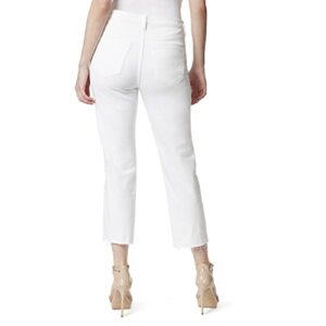 Jessica Simpson womens Spotlight High Rise Slim Straight Crop Jeans, White - Destruction, 27 US