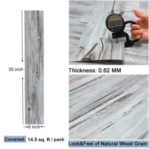 Peel and Stick Floor Tile Vinyl Flooring Peel and Stick Waterproof and Durable for Bathroom and Kitchen Self-Adhesive Vinyl Plank Flooring for DIY Installation 35 x 6 inch(10 PCS)