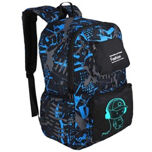 FLYMEI Cool Backpack with USB Charging Port, Anime Backpack for Teens 15.6 inch Laptop Backpack, Luminous Bookbags for Boys Durable Backpack for Elementary