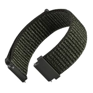 wocci 20mm adjustable nylon watch band, quick release sport loop strap (army green)